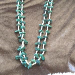 18" double strand turquoise fetish necklace